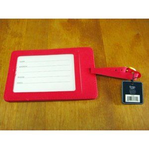 ECCOLO JUMBO FAUX LEATHER LUGGAGE TAG HOT/BRIGHT PINK "OUT OF THE WAY WORLD" NEW